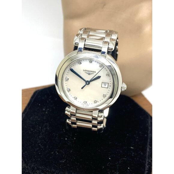 Longines Women's Watch L81124876 Prima Luna Swiss Quartz Mother of Pearl Diamond - Picture 1 of 15